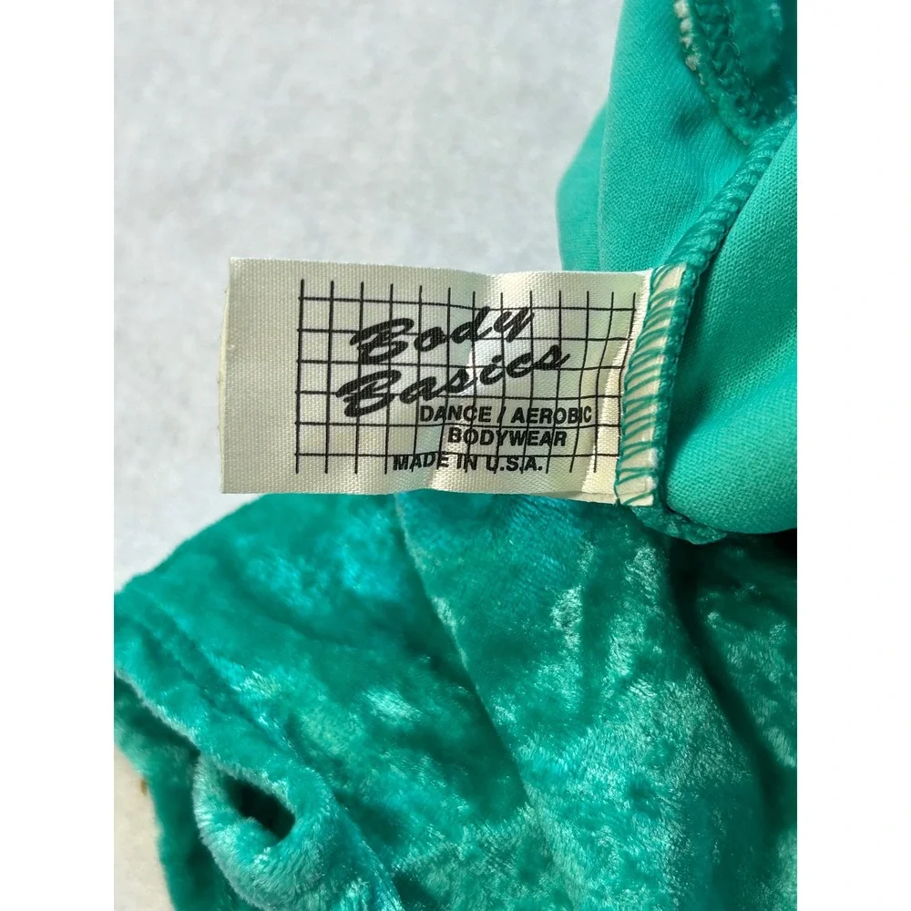 Jenni Rose Body Basics Kids Green Crushed Velvet Leotard Dance Gymnastics 14-16